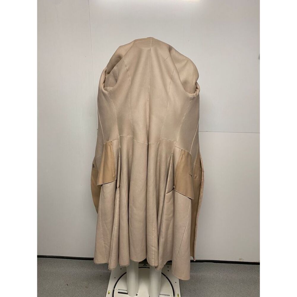 Bottega Veneta Full Length Shearling Coat in Beige Suede